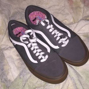 Vans Grey/Gum/White Old Skool Pro Skate Shoes